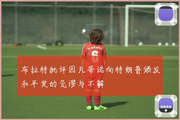 布拉特批评因凡蒂诺向特朗普颁发和平奖的荒谬与不解
